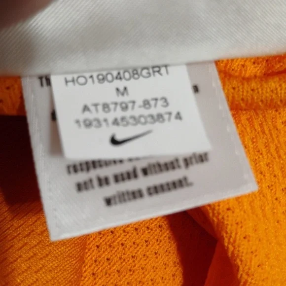 Authentic Nike 1 Tennessee Team Jersey Sz.M Worn 1X Max Unisex